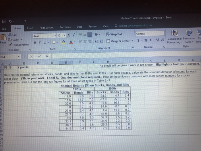  Module Three Homework Template - Excel File Home Insert Page Layout