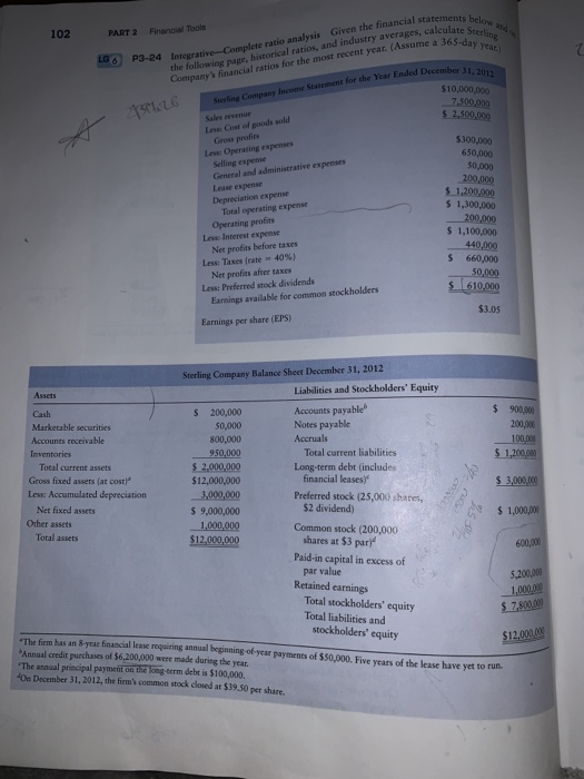 prepare this in excel or manually. 102 PART 2 Pinancial Tools LO