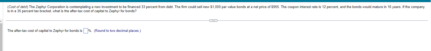 of debt on the bond will be ;. (Round to two decimal