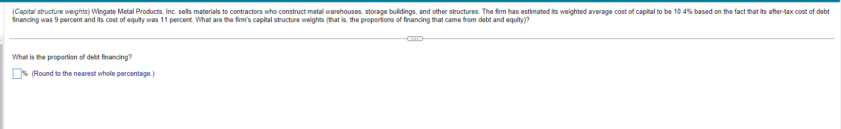 places.) chief financial officer has asked you to prepare cost of capital