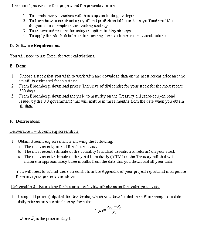 The main objectives for this project and the presentation are: 1.