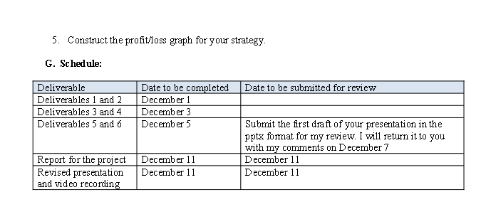 to construct a payoff and profit/loss tables and a payoff and profit/loss