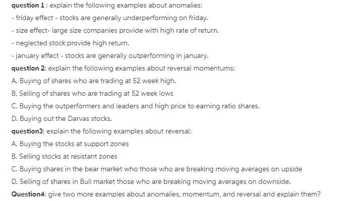 I need question 3 pls Thank's question 1: explain the following examples