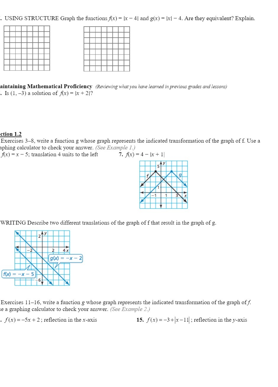 USING STRUCTURE Graph the functions f(x) = [x - 4| and