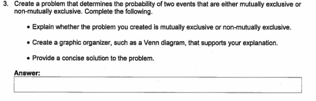  3. Create a problem that determines the probability of two events