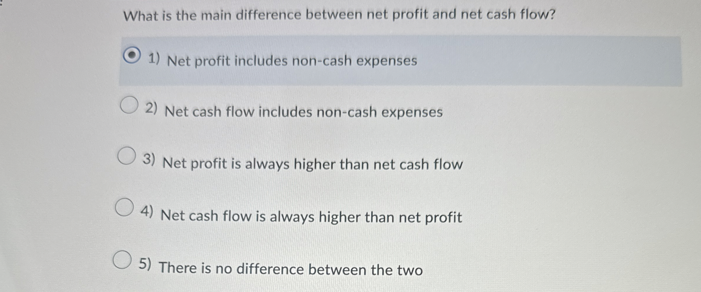  What is the main difference between net profit and net cash