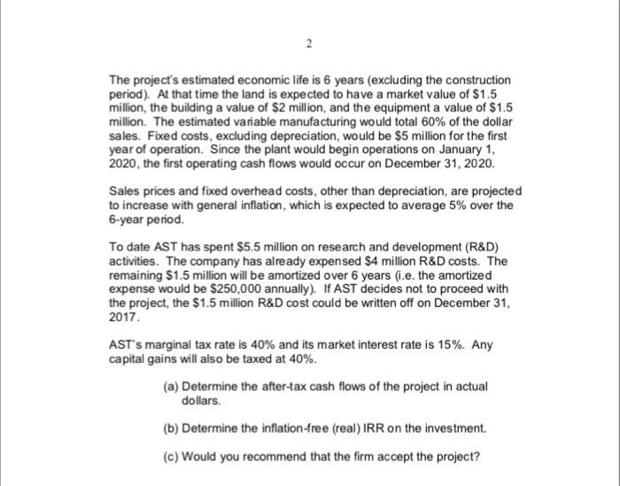 excel but please show the formulas used BUSINESS CASE STUDY Fall 2017