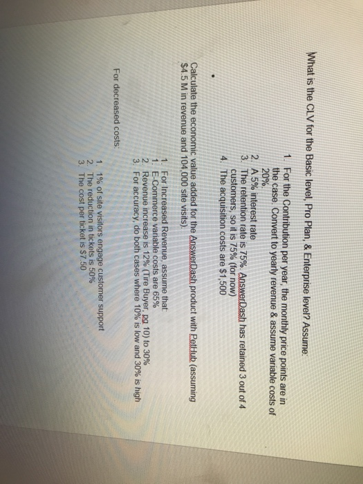  What is the CLV for the Basic level, Pro Plan, &