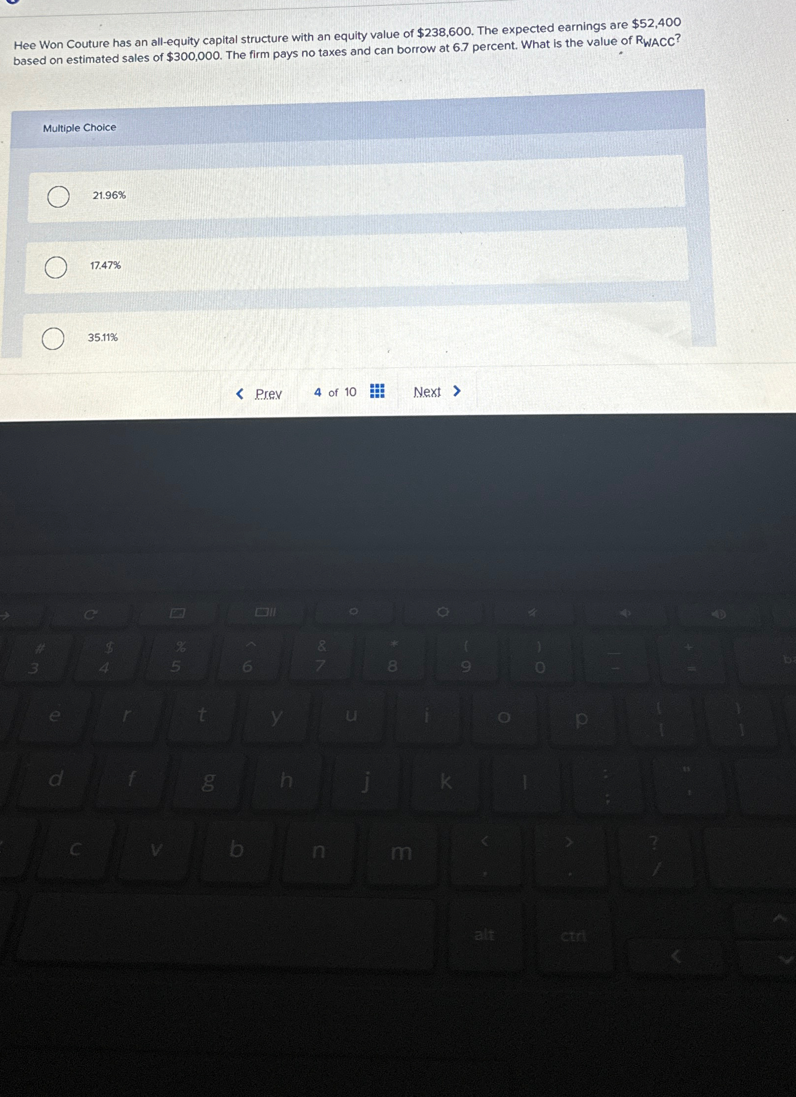  Hee Won Couture has an all-equity capital structure with an equity