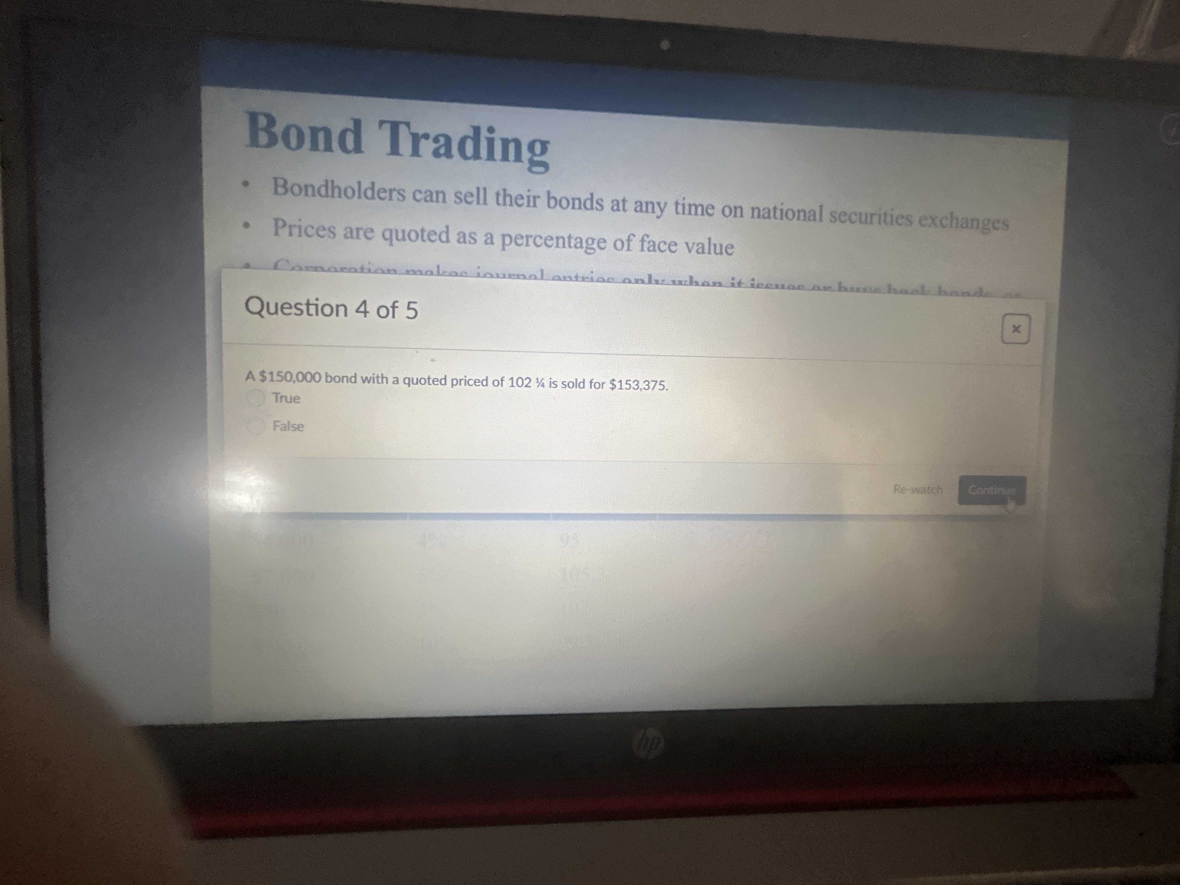  Question 4of5 A $150,000 bond with a quoted priced of10214is sold