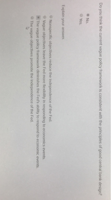  Do you think the current vague policy framework is consistent with