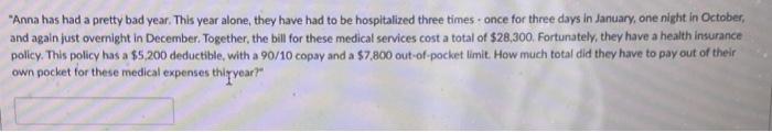  "Anna has had a pretty bad year. This year alone, they