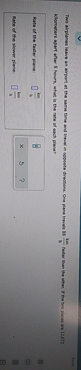 how do i do this Espotol Two airplanes leave an airport at