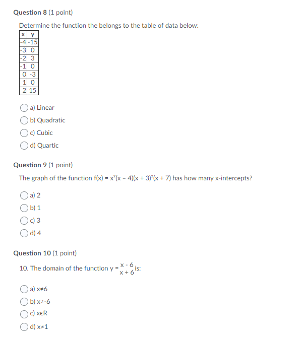  Solve the following below and select the correct multiple guess answer:
