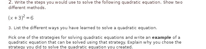 2. Write the steps you would use to solve the following