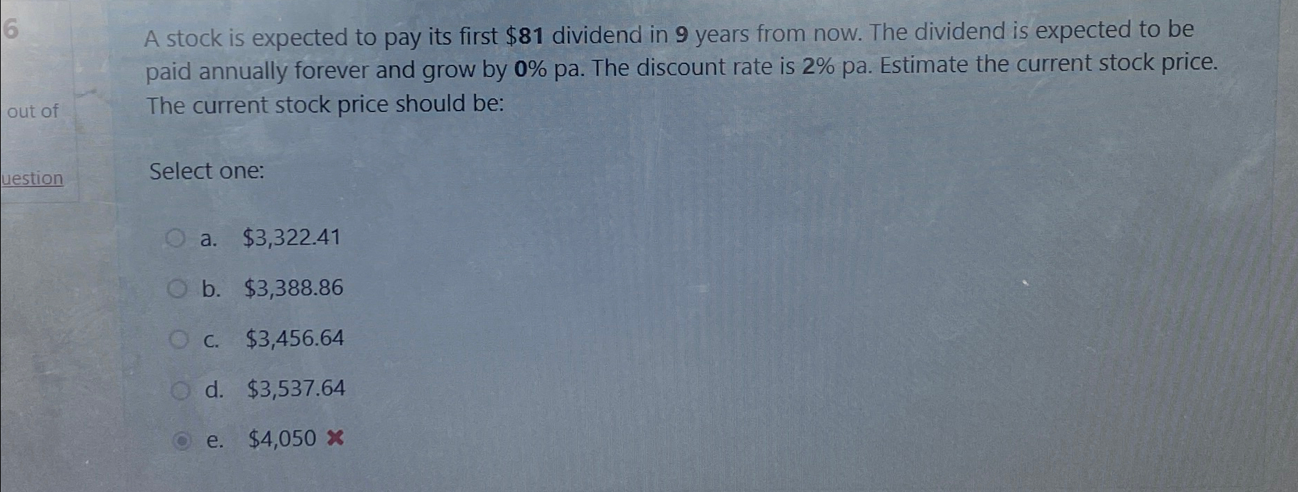  A stock is expected to pay its first $81 dividend in