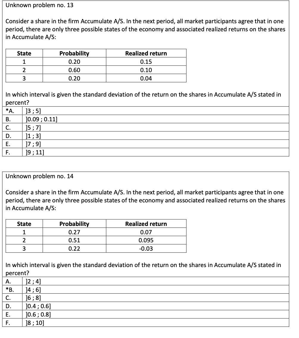 Unknown problem no. 13 Consider a share in the firm Accumulate
