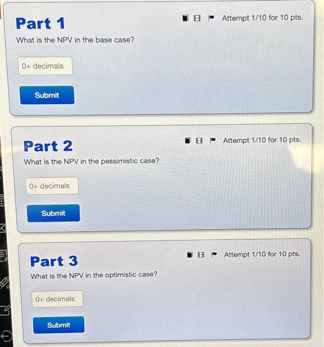 set up the project is $100,000. This amount is to be linearly