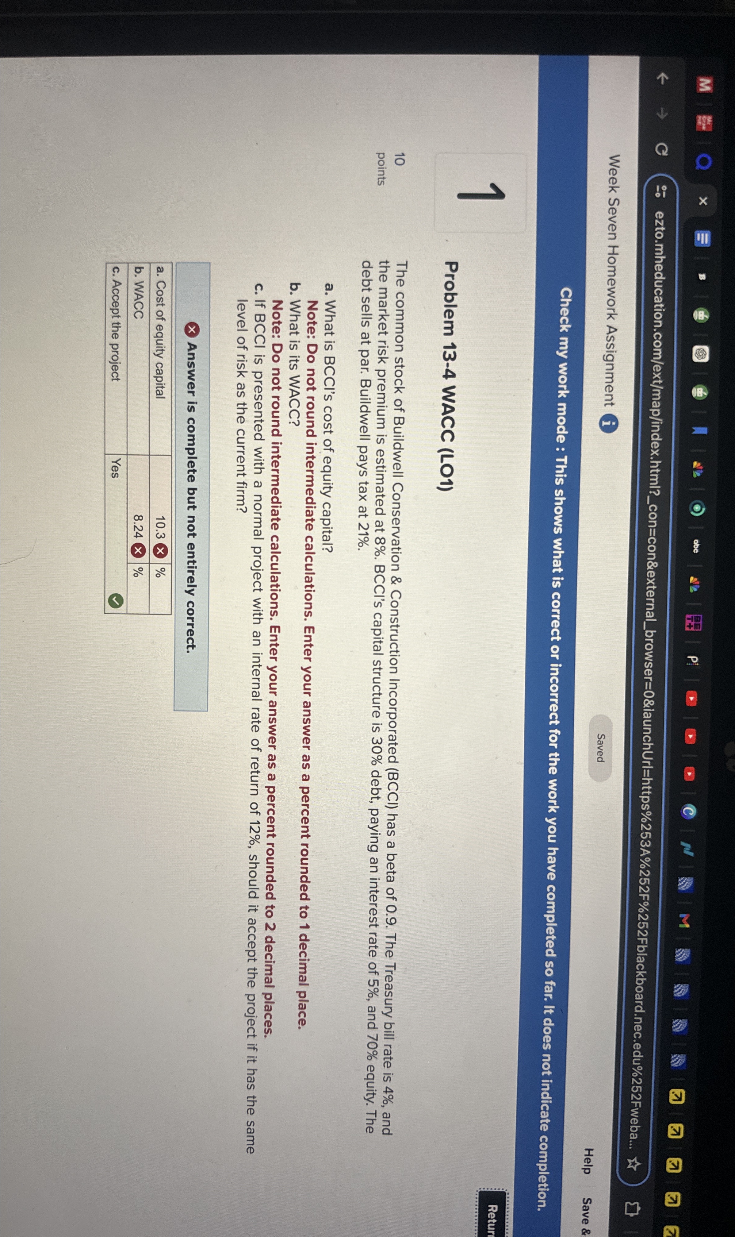  Week Seven Homework Assignment Saved Help Save 8 Check my work