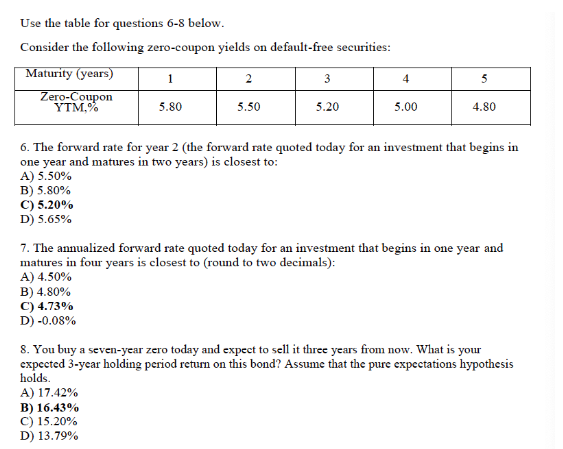 Please answer the Question number 8. Use the table for questions 68