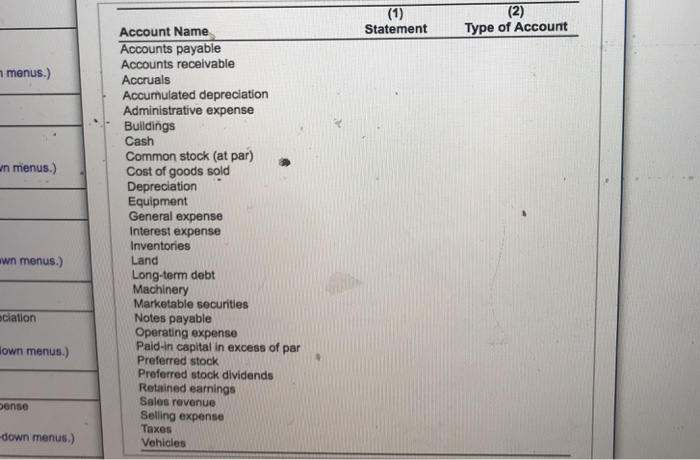  25 Please fill-in column A column B in each row Statement
