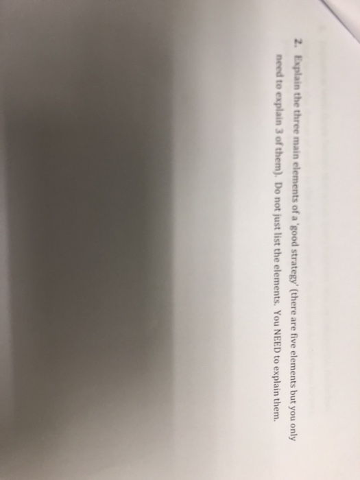  Explain the three main elements of a 'good strategy' (there are