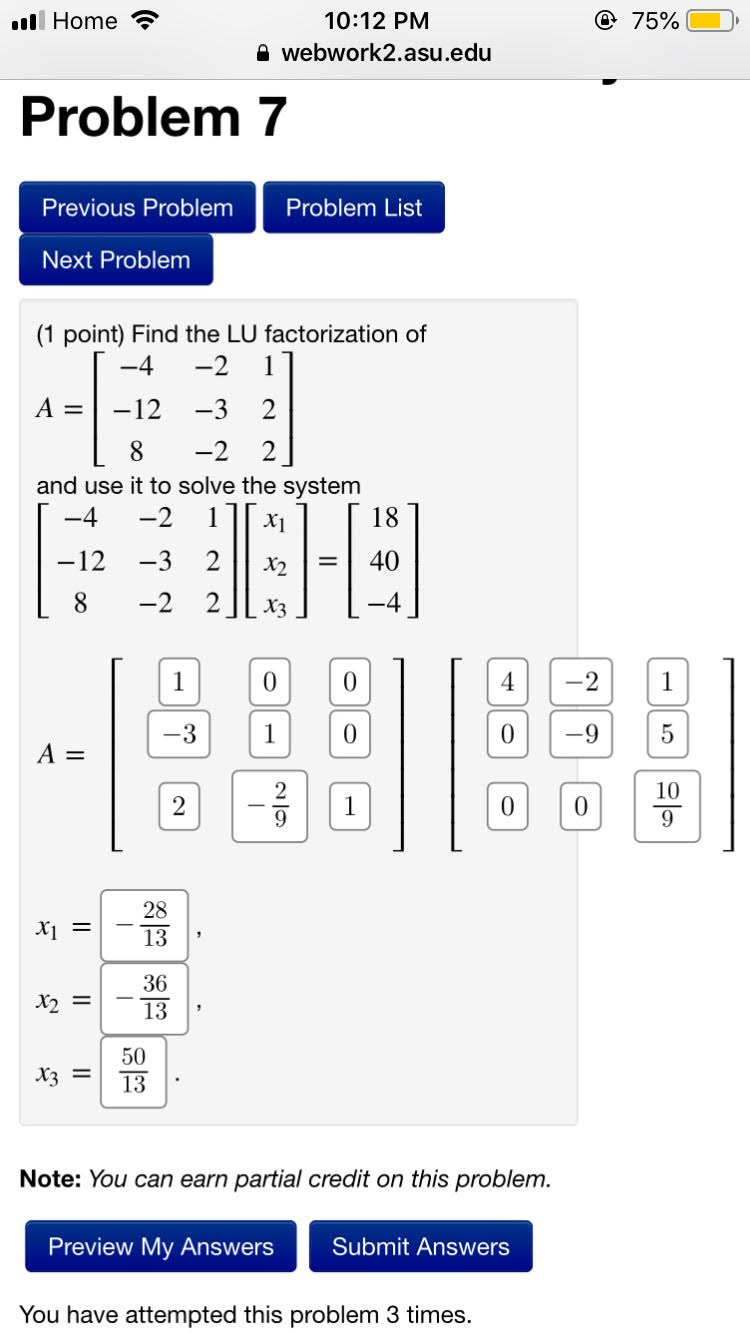 al Home - 10:12 PM @ 75% a webwork2.asu.edu Problem 7