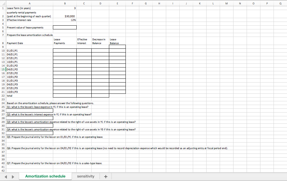  Please include excel formulas. Thanks! 