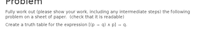  Problem Fully work out (please show your work, including any intermediate