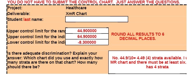 YOU DO NOT HAVE TO SUBMIT THE CONTROL CHART. JUST ANSWER