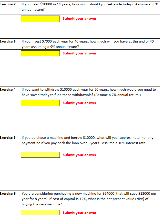  Submit your answer. Submit your answer. Exercise 4 If you want