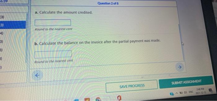 Wed, Dec 15.2021. 11:59 PM 1:27:11 Question 2 of 8 (3) (3)