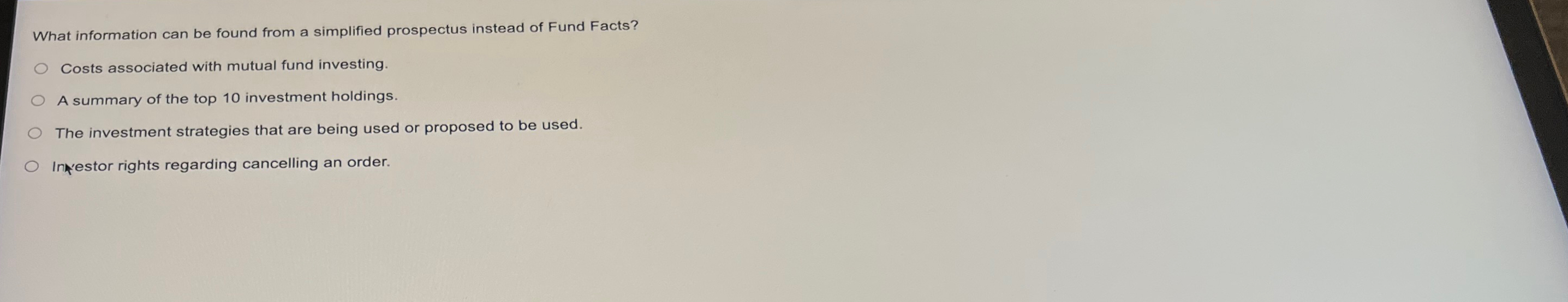  What information can be found from a simplified prospectus instead of