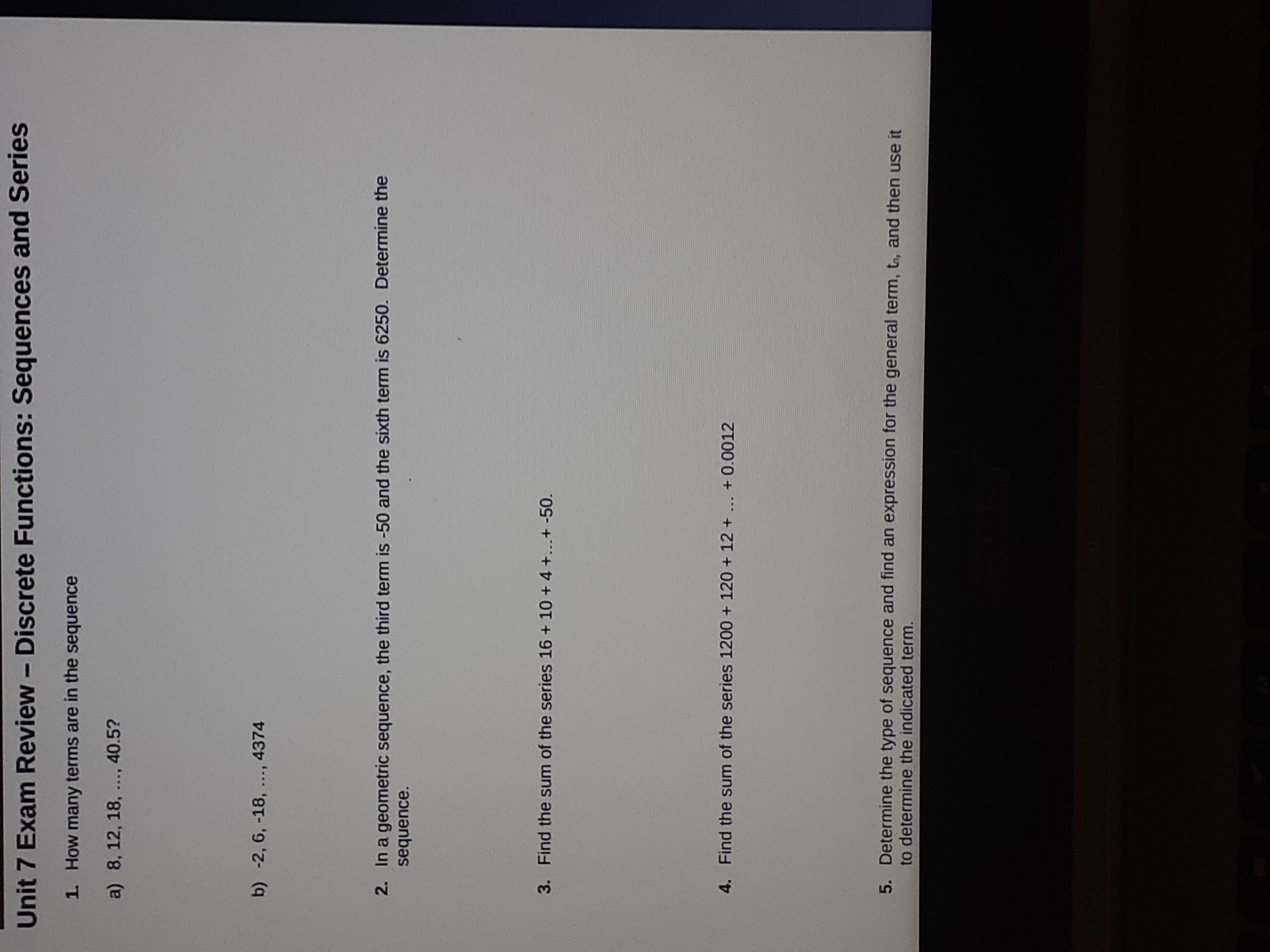 please help me solving these question i dont understand Unit 7 Exam