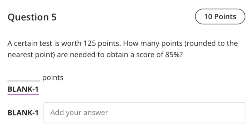 Help please homework Thank you Question 5 A certain test is worth