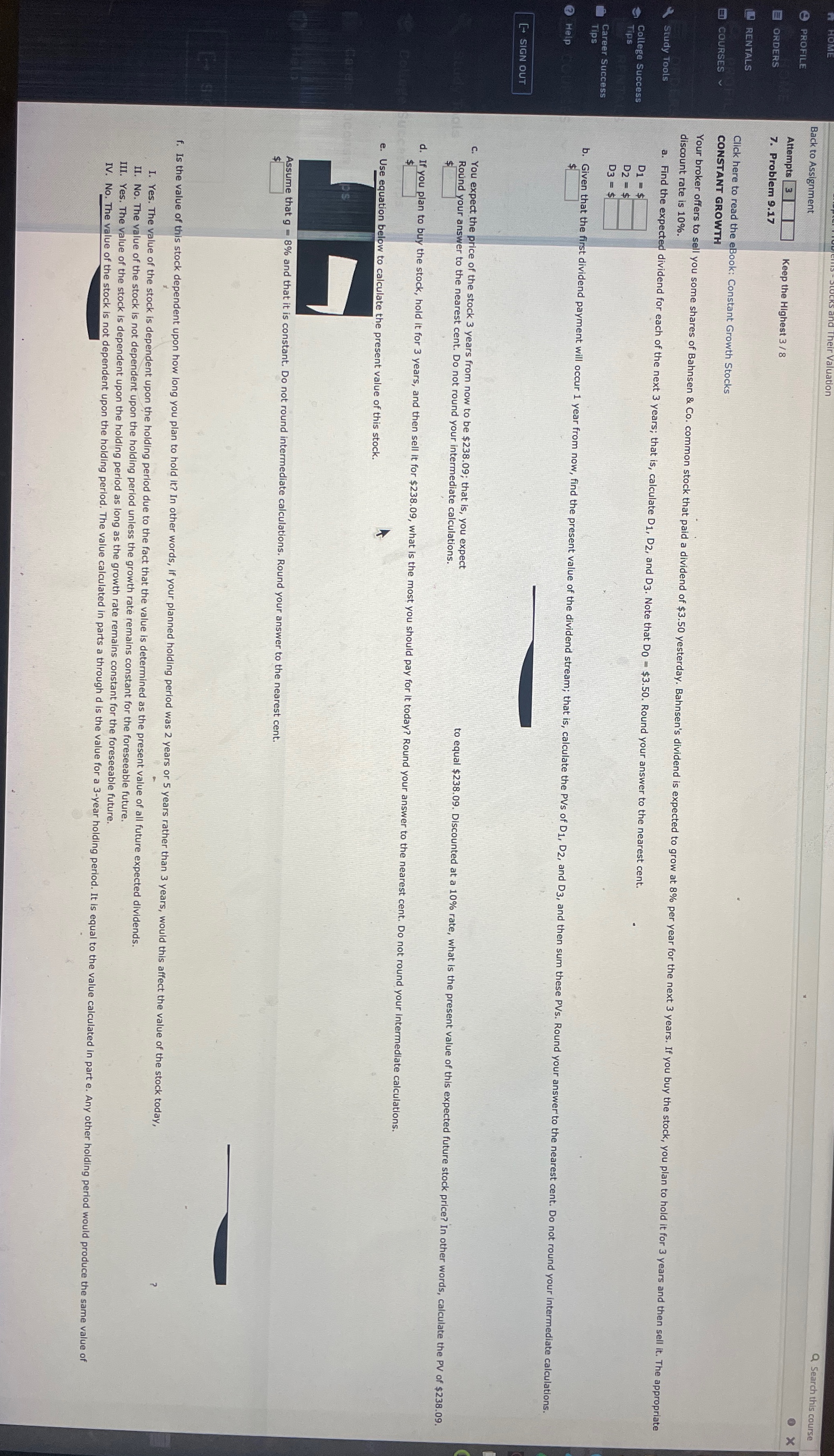  G HOME (2) PROFILE Back to Assignment Attempts Their Valuation Search