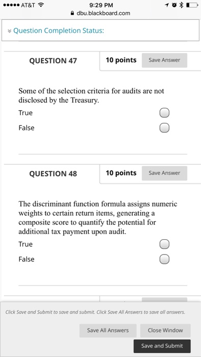 IRS. True False QUESTION 44 10 points Save Answer Generally, a taxpayer
