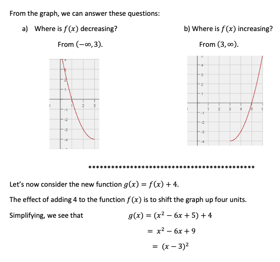 1 and 4 y - intercept at y = -3 -5 -4