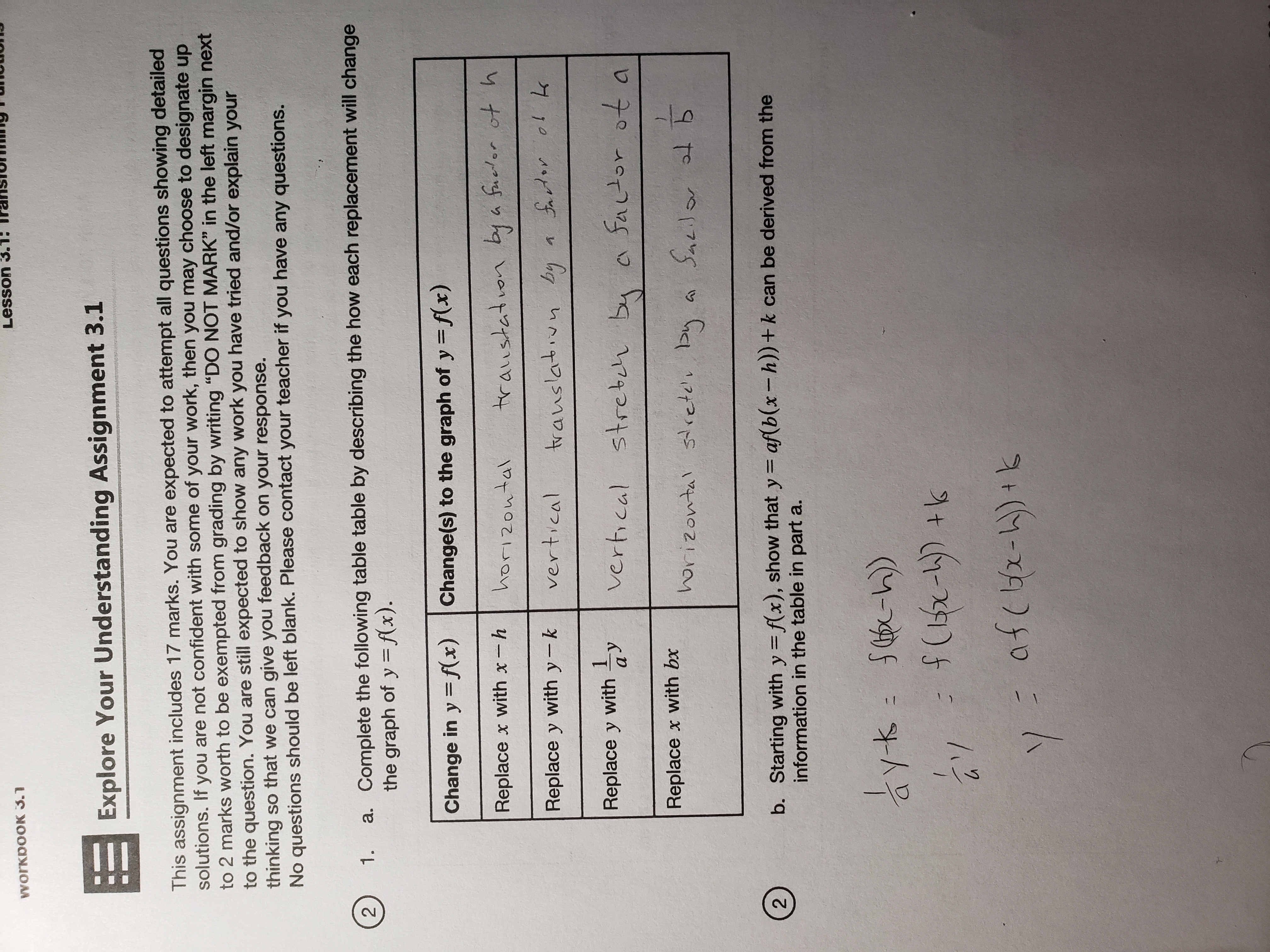 How do i do question 1 the a is what confuses me