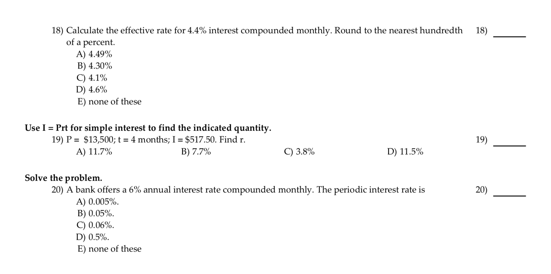 Hello, I need help figuring out how to solve 18, 19 and