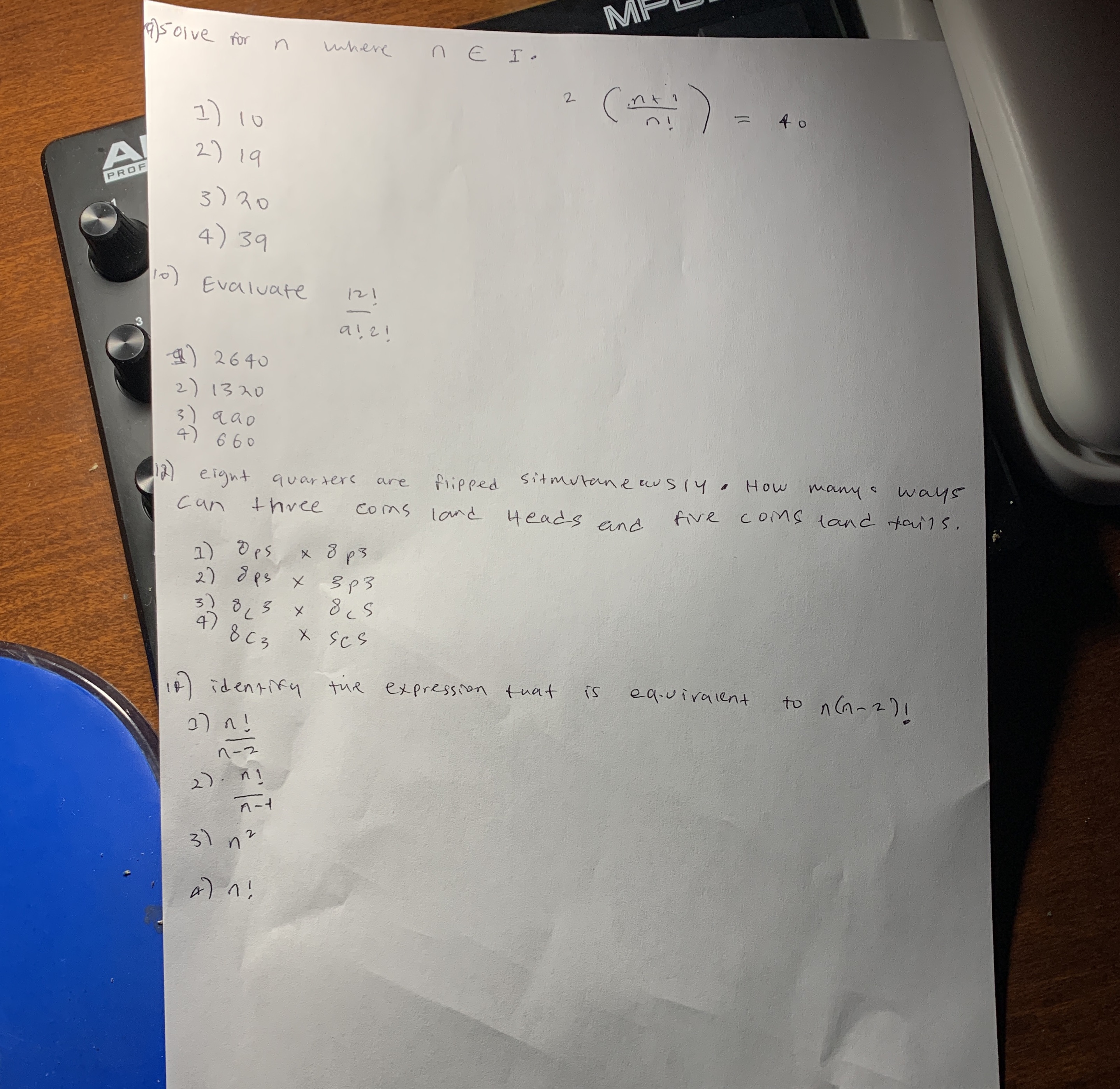 1)A combination lock opens with the correct four letter code. Each wheel