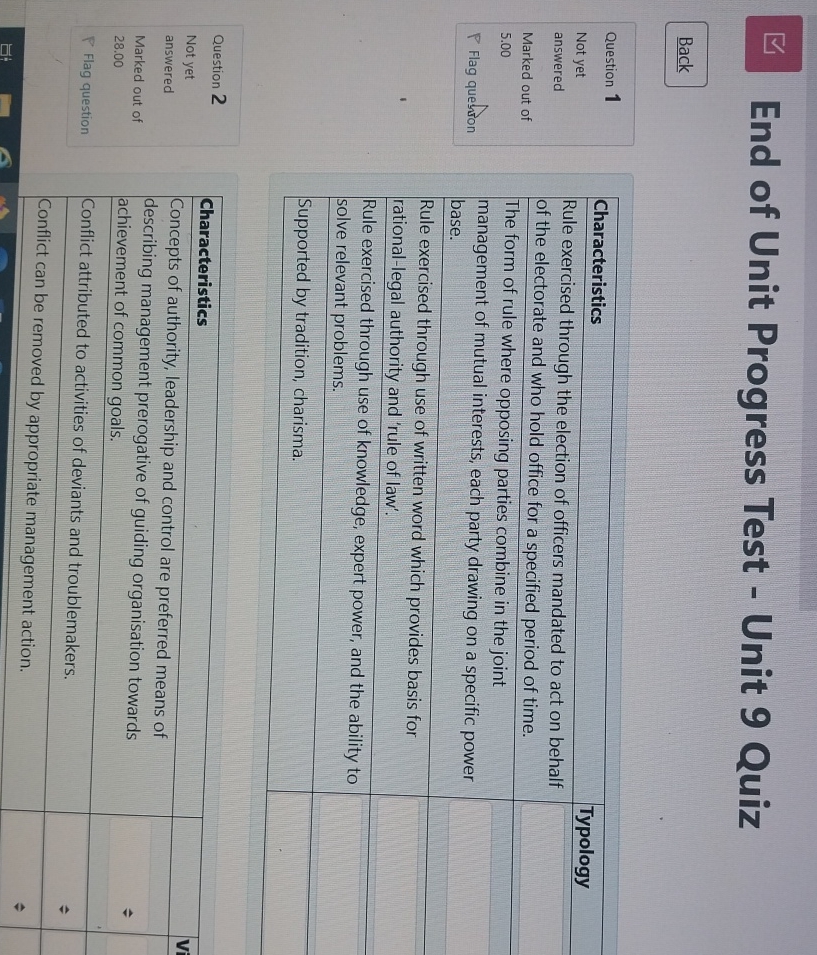 End of unit progress test - unit 9 quiz edingburgh napier university