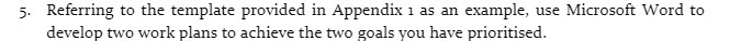 3. Referring to the template provided in Appendix 1 as an