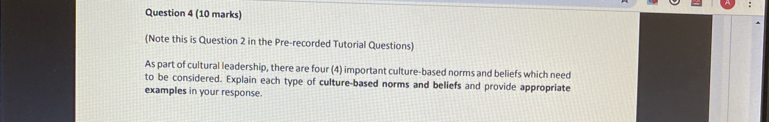 Answer for this one!! Thanks!! Question 4 (10 marks) (Note this is