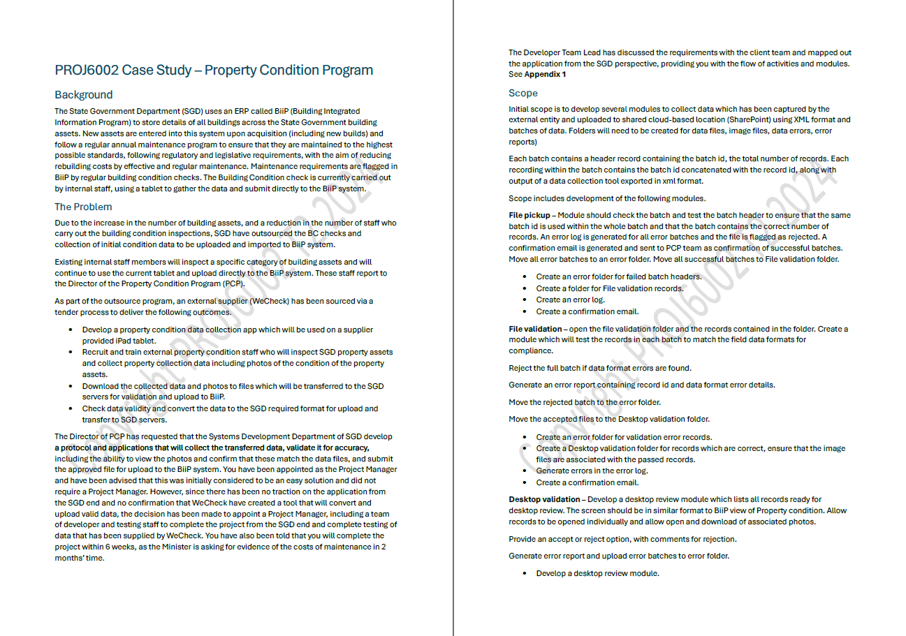 Can you please provide project activities list, dependencies and durations for the