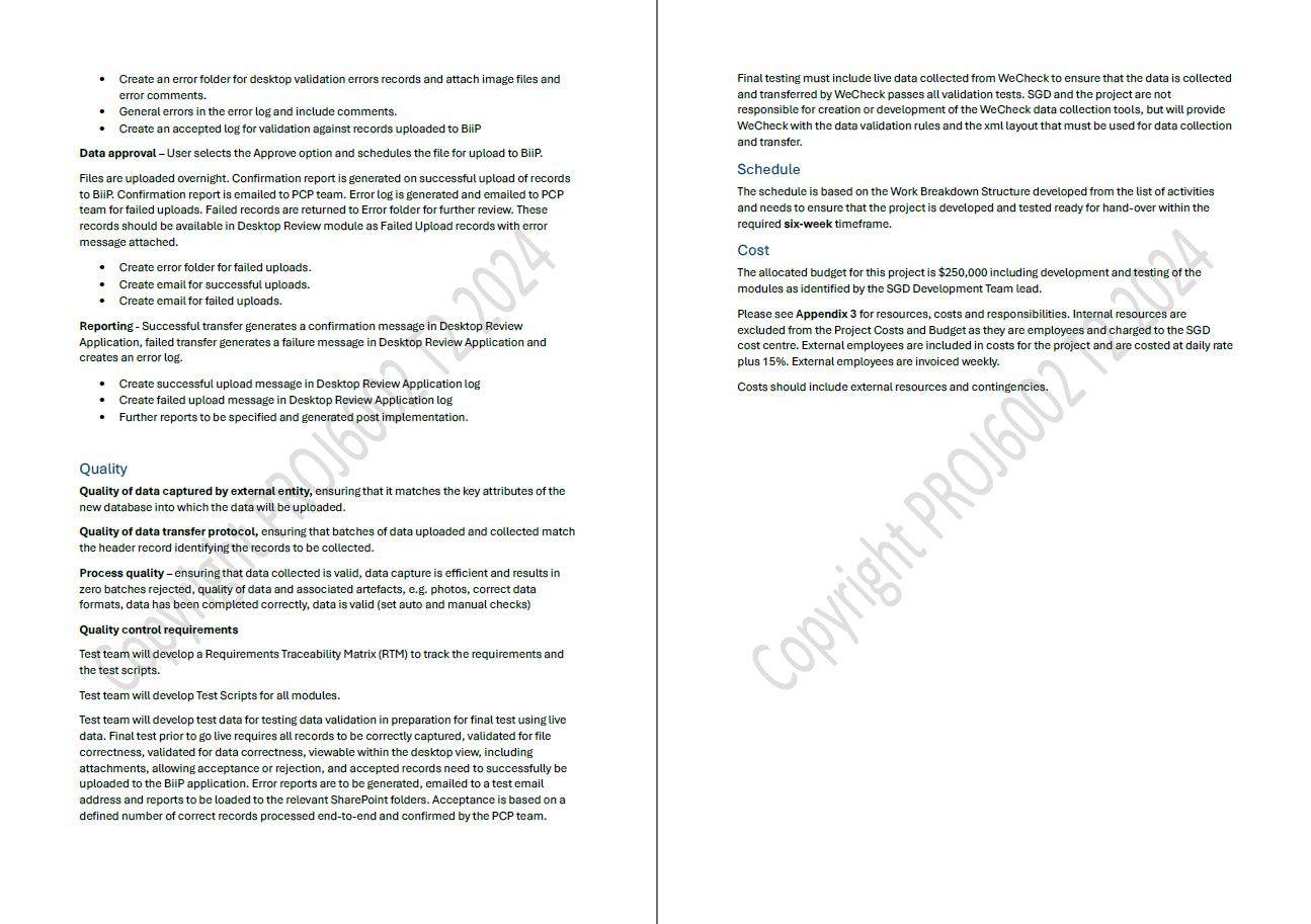 case study below. Thank you! PROJ6002 Case Study Property Condition Program Background