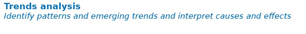 Trends analysis Identify patterns and emerging trends and interpret causes and