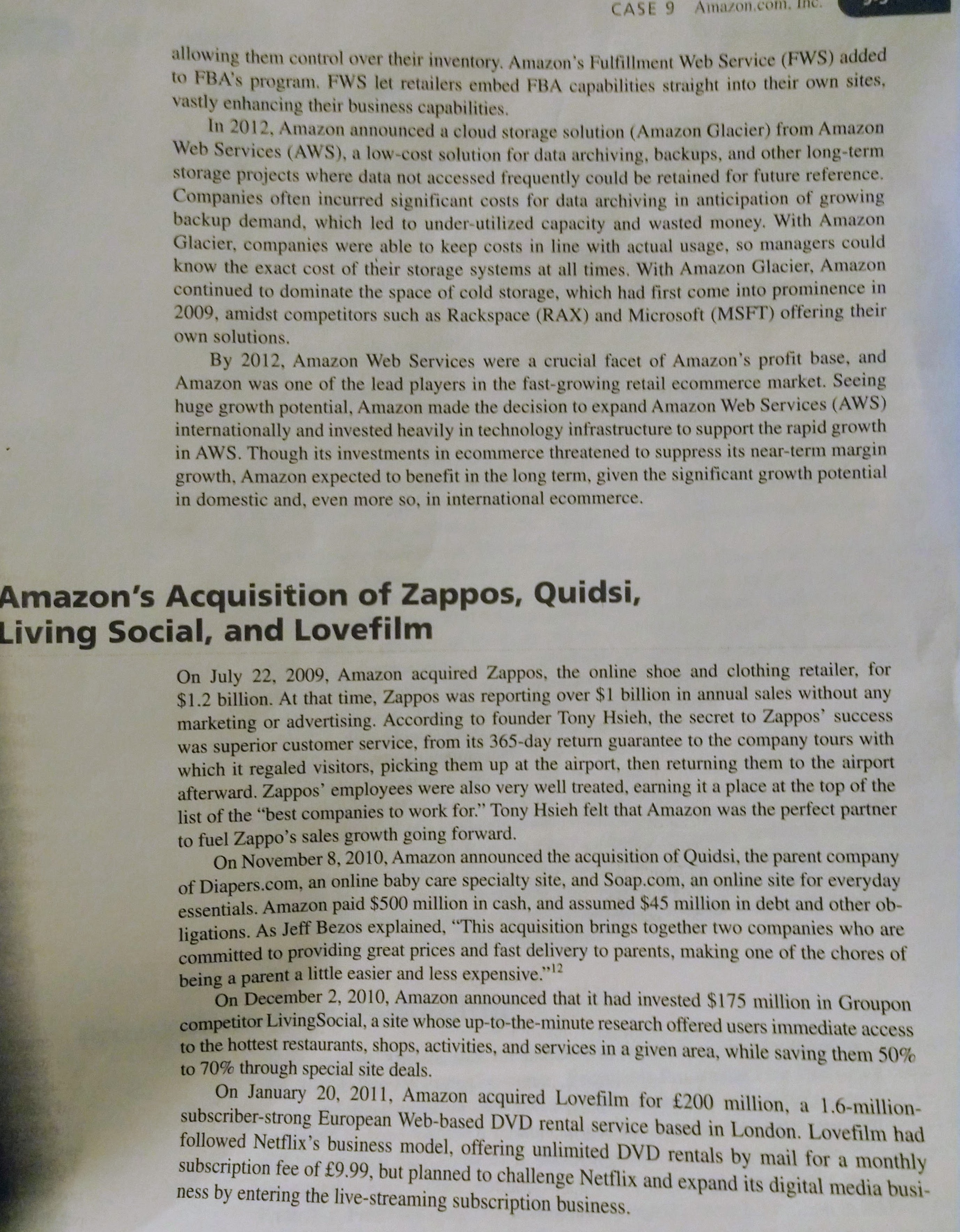 Identify and evaluate the External and Internal Environments? CASE 9 Amazon.con allowing