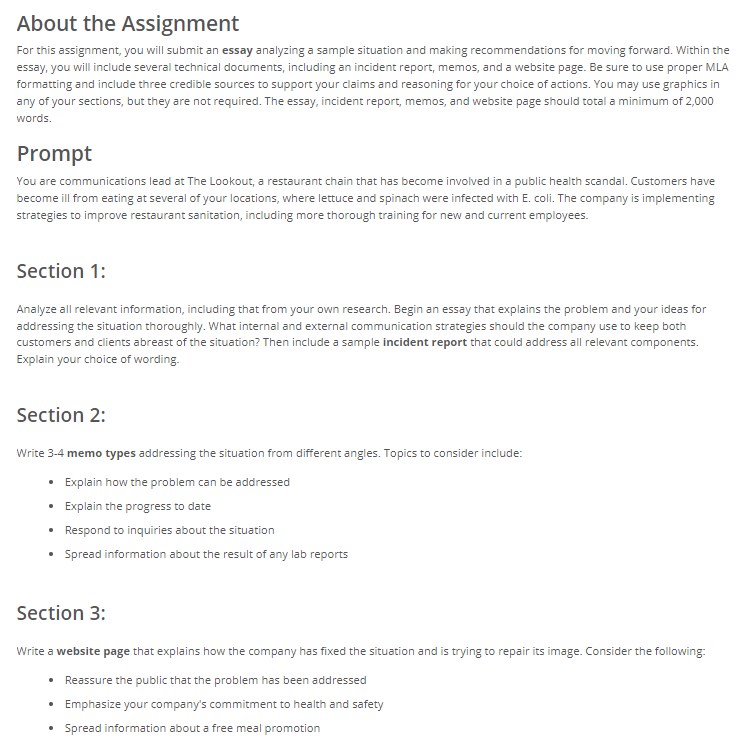 About the Assignment For this assignment, you will submit an essay