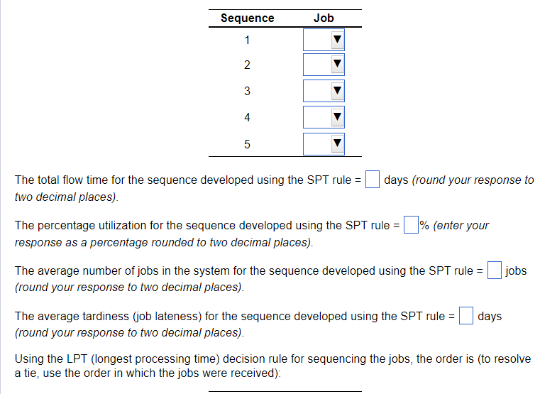E "l'e total flow time for the sequence developed using the EDD